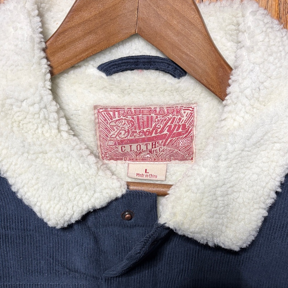 BMW Navy Corduroy Jacket with White Sherpa Collar - Picture 2 of 3
